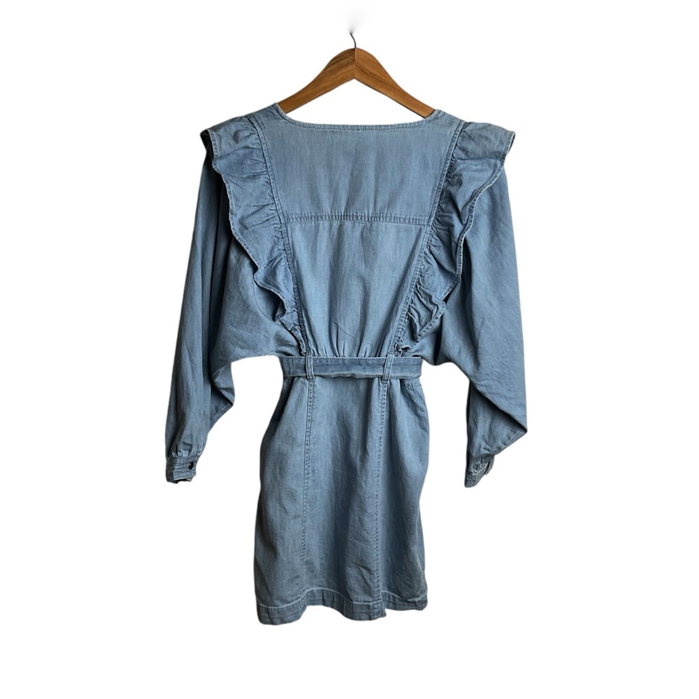 Free People Chambray Mini Dress Size XS Blue - Picture 3 of 4